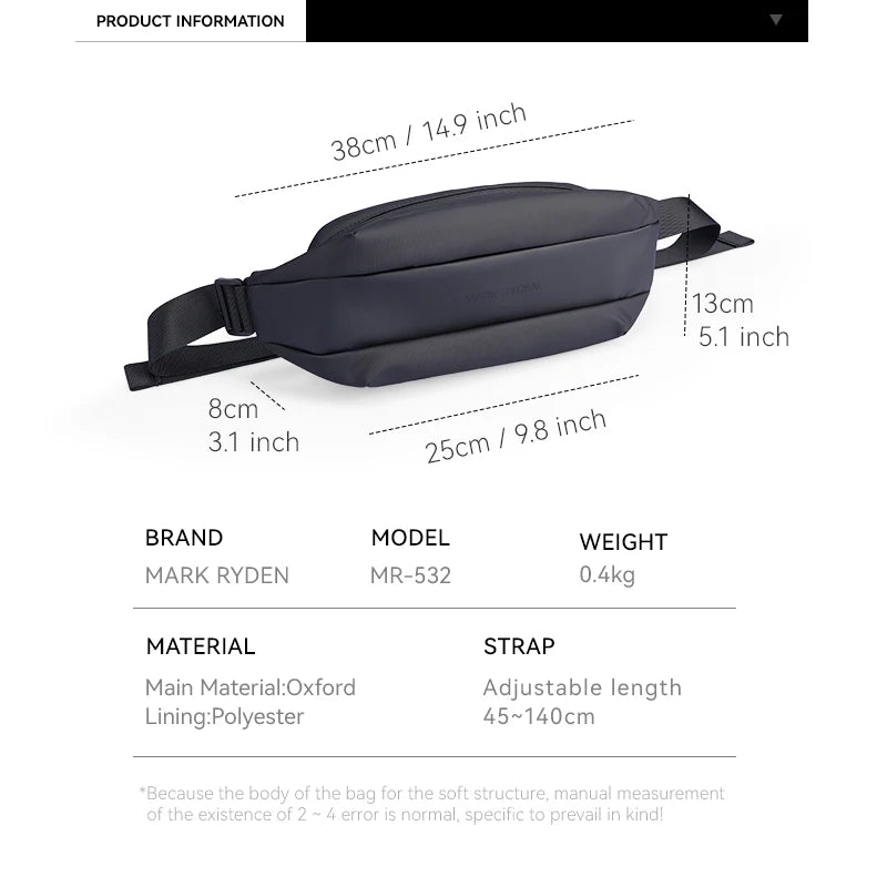 Magnetic Buckle Waist Bag